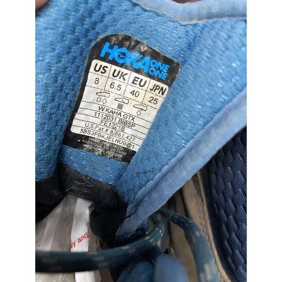 Men's Hoka One One Kaha GTX Gore-Tex Blue & Gray Mid Hiking Boots Women Sz 8M US - Picture 12 of 16